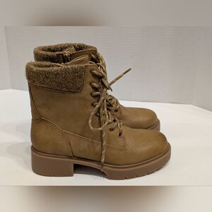 NWT Baretraps Women's 6 Hayla Whiskey Tan Lace Up Boots Zip